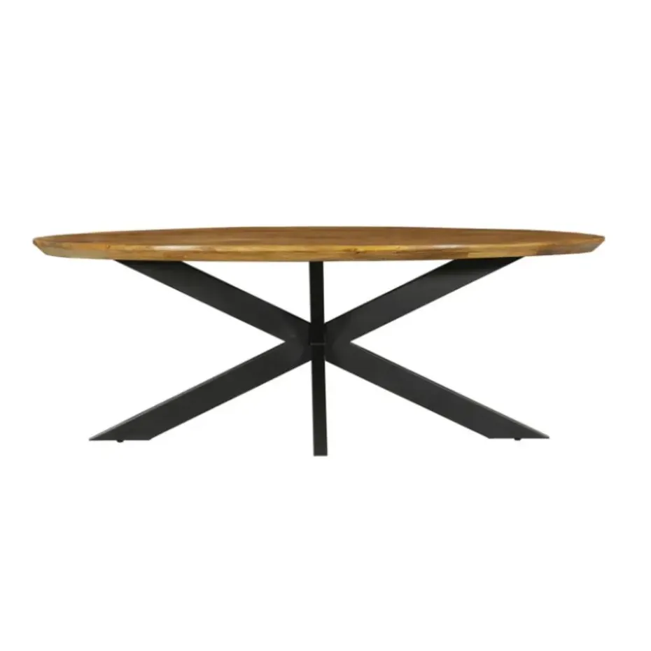 Eettafel Ovaal Naturel Mangohout - 160x90x76cm - Brandy