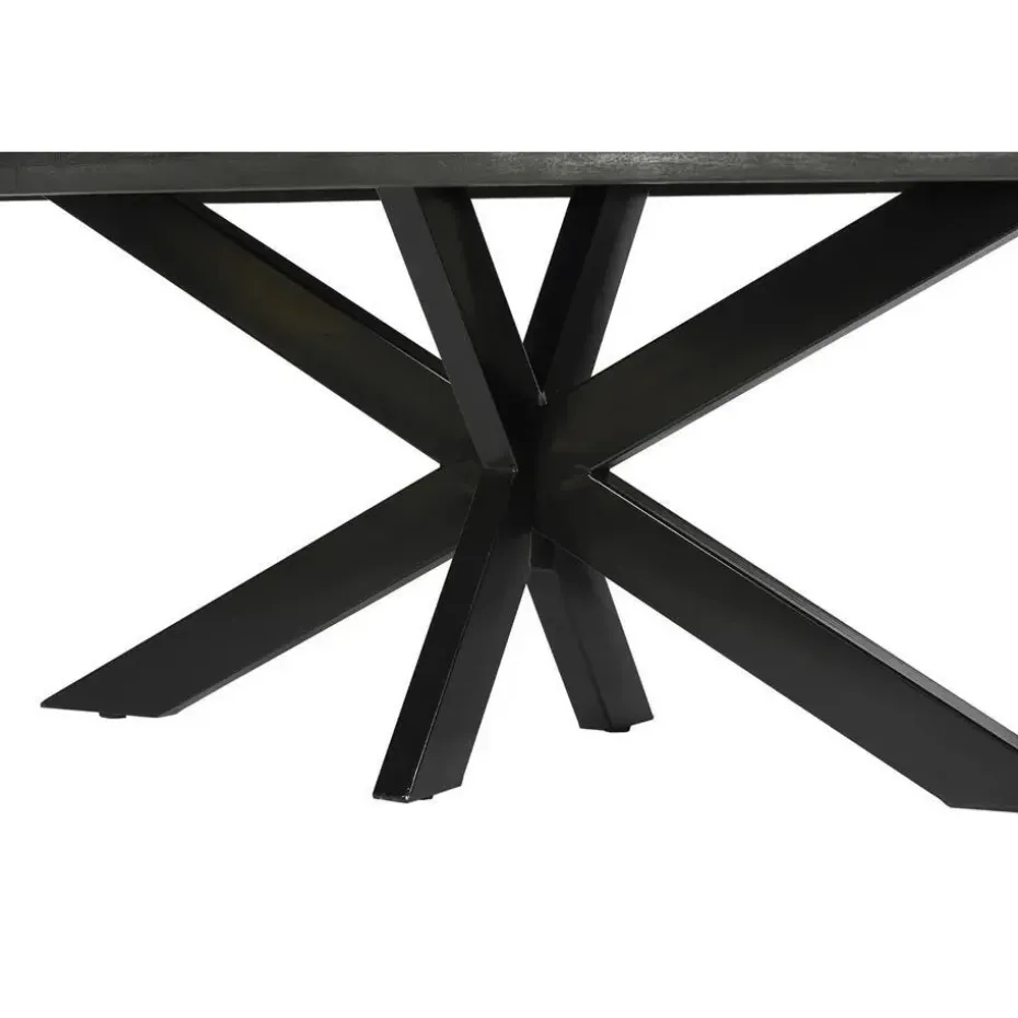 Eettafel Rechthoek 200cm - Zwart Mangohout - 4-6 personen - Norris