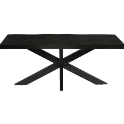 Eettafel Rechthoek 180cm - Zwart Mangohout - 2-4 personen - Norris
