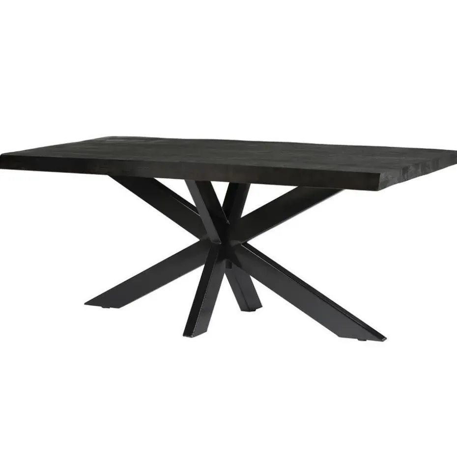 Eettafel Rechthoek 180cm - Zwart Mangohout - 2-4 personen - Norris