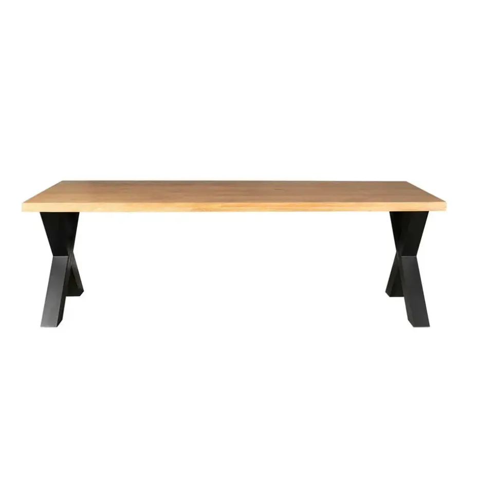 Eettafel Rechthoek Mangohout - X-Poot - 220x100x76cm - Denver