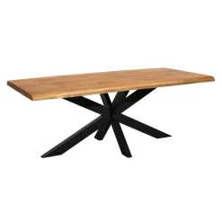 Eettafel Rechthoek Naturel Hout - 240x100x76cm - Denver