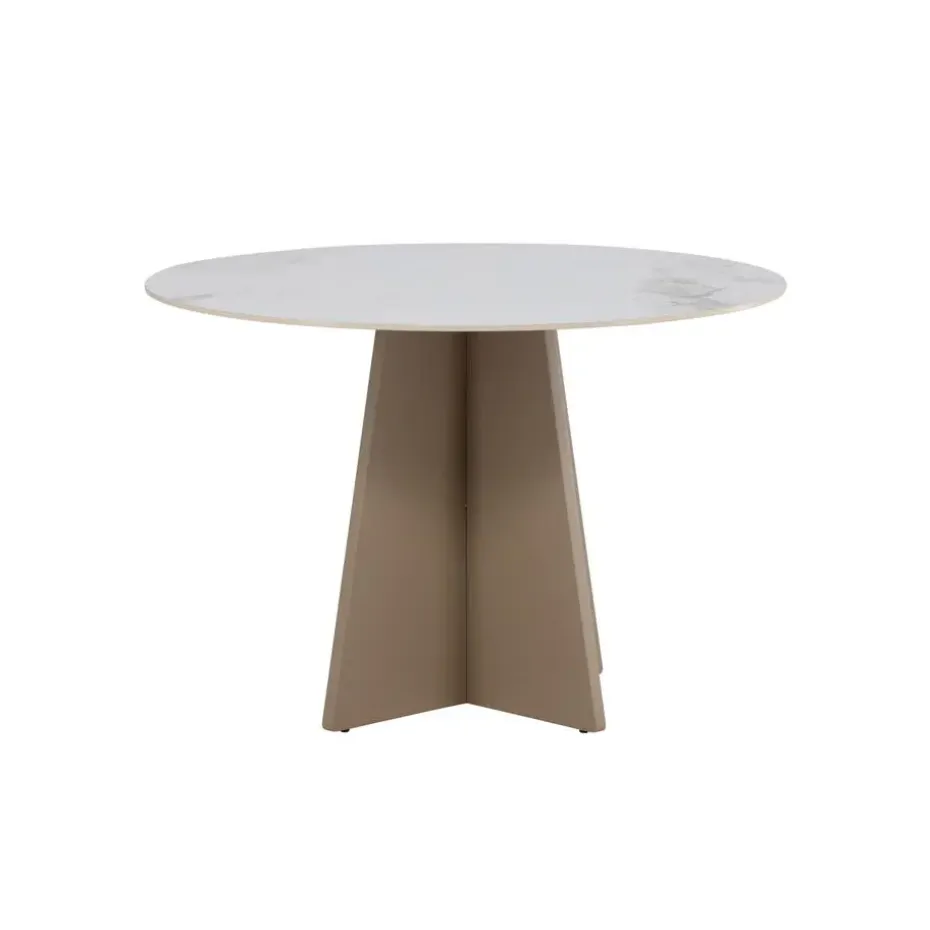 Eettafel Rond - Beige Steen - 110x110x75cm - Bootcut
