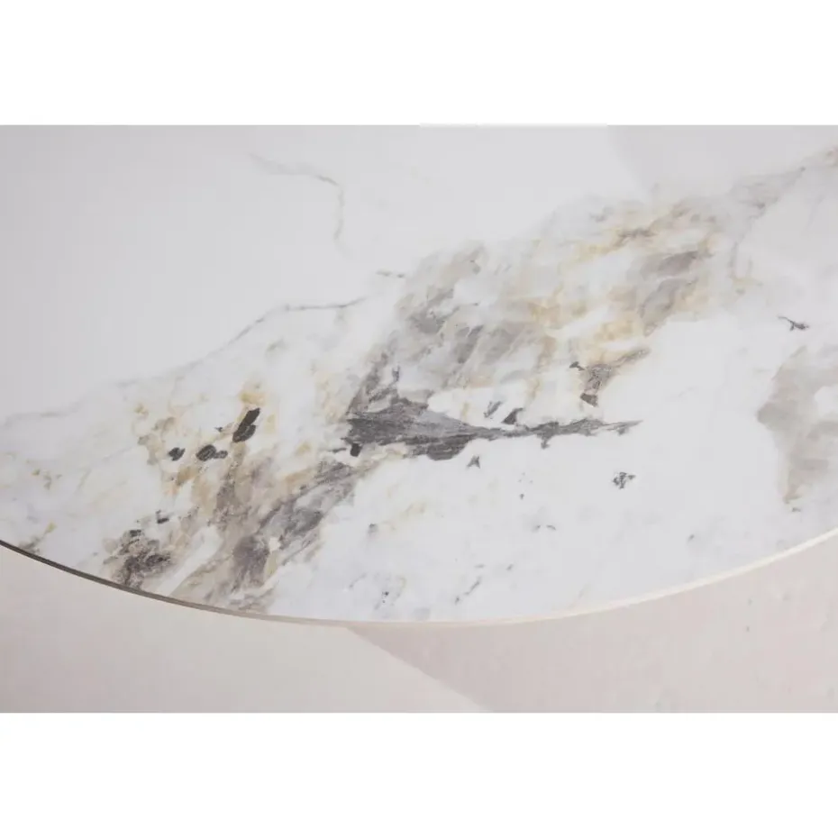 Eettafel Rond - Beige Steen - 110x110x75cm - Bootcut