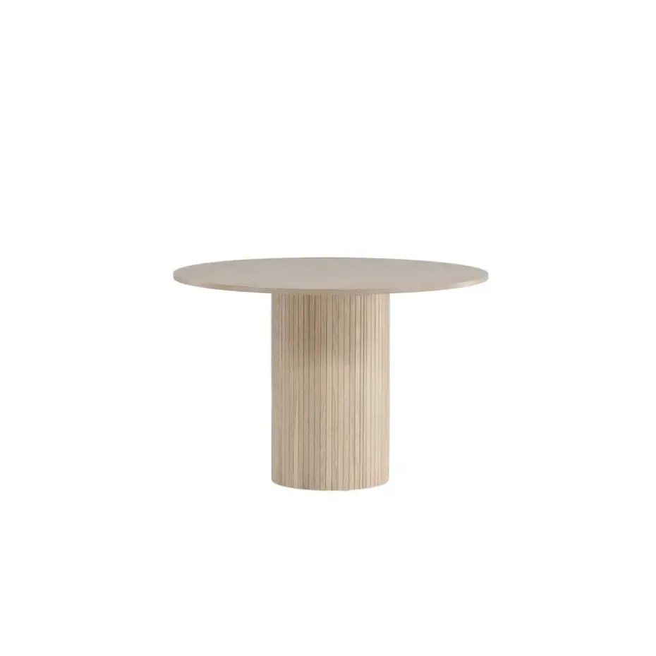 Eettafel Rond Beige 110cm - Fineer - Scandinavisch