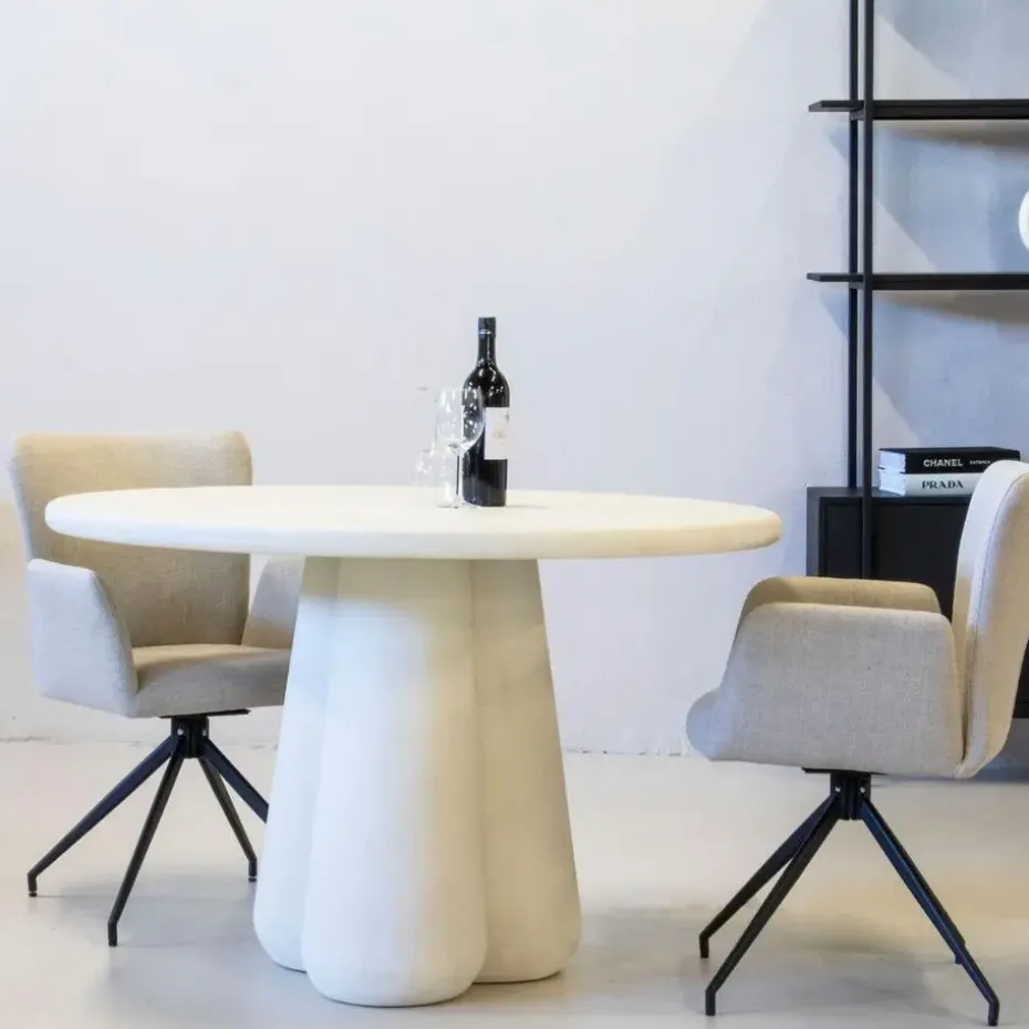 Eettafel Rond Ø120cm - Betonlook - Eettafel Boaz