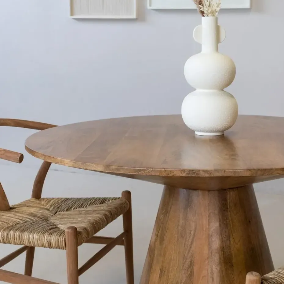 Eettafel Rond 120cm - Naturel Mangohout - 2-4 Personen - Sep