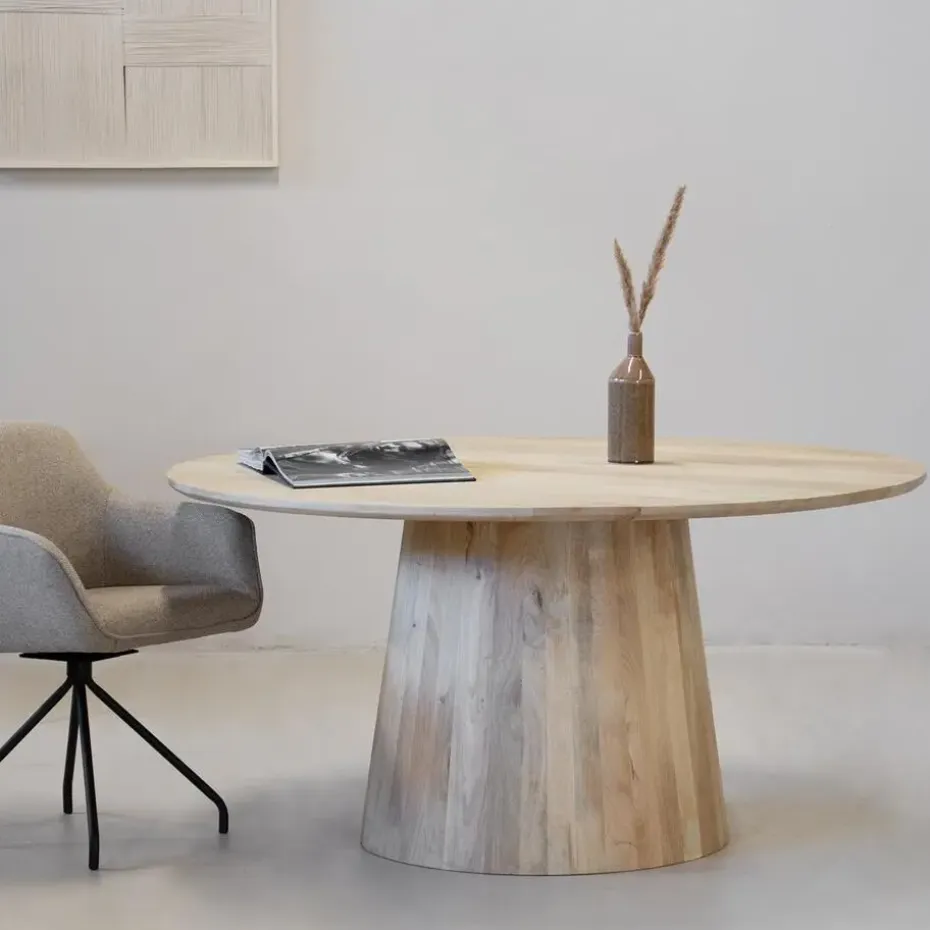 Eettafel Rond 120cm - Naturel Mangohout - 2-4 Personen