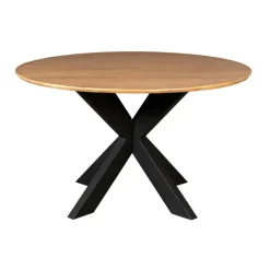 Eettafel Rond Naturel Hout - 130x130x76cm - Madison