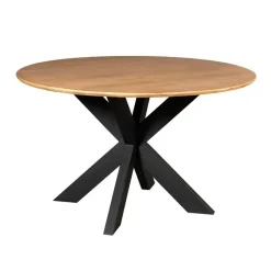 Eettafel Rond Naturel Hout - 130x130x76cm - Madison