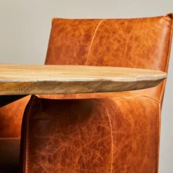 Eettafel Rond Naturel Hout - 130x130x77cm - Arlington
