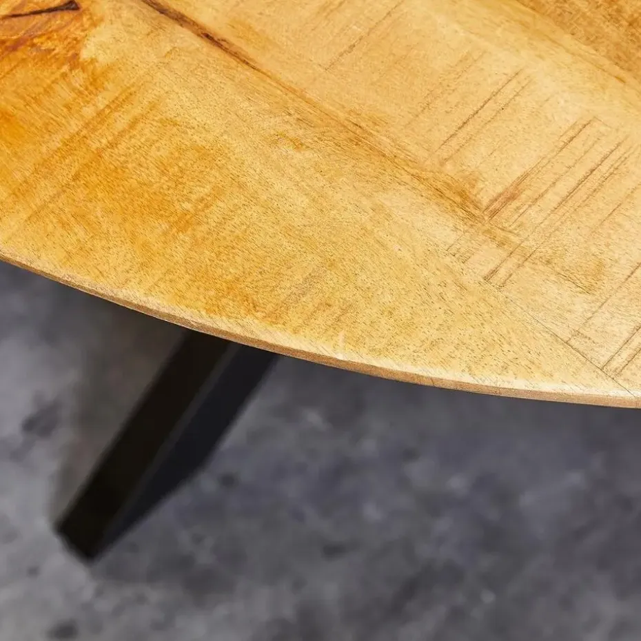 Eettafel Rond Naturel Hout - 130x130x77cm - Arlington