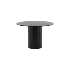 Eettafel Rond Zwart 110cm - Fineer - Scandinavisch