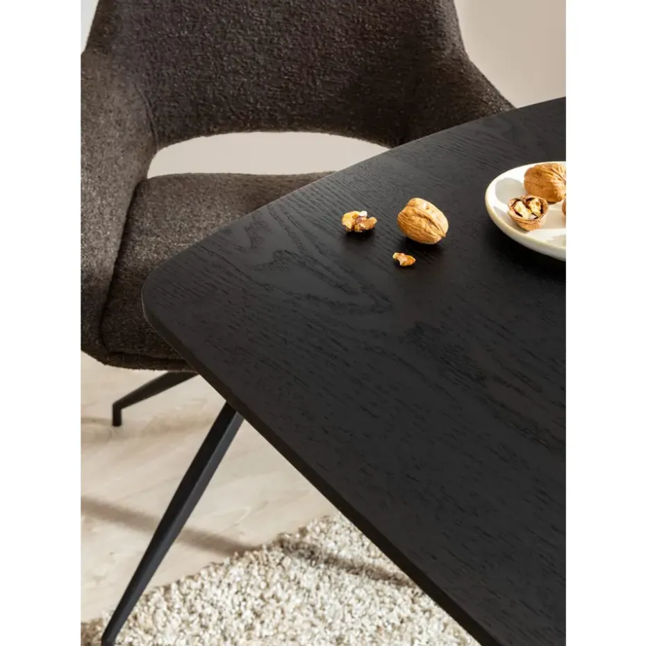 Eettafel Suzanne - zwart - 220x100 cm