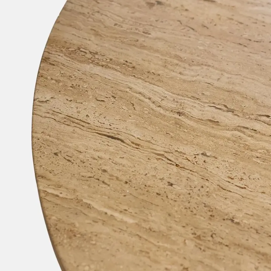 Eettafel Travertin Ø150cm - Japandi Stijl - Tafel Lucio