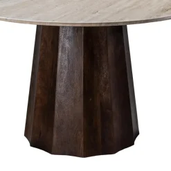 Eettafel Travertin Ø150cm - Japandi Stijl - Tafel Lucio