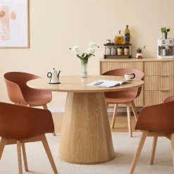 Eettafel voor 6 personen Rond Hout