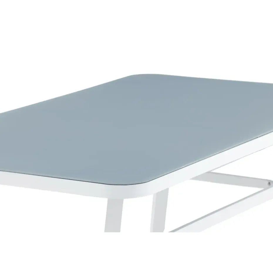 Eettafel Wit Grijs Glas - 160x90x74cm - Virya