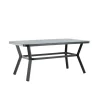 Eettafel Wit Grijs Glas - 200x100x74cm - Virya