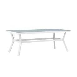 Eettafel Wit Grijs Glas - 200x100x74cm - Virya