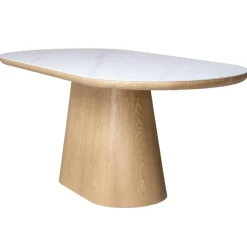Eettafel Wit Keramiek/Naturel - 200x90x77cm - Alba