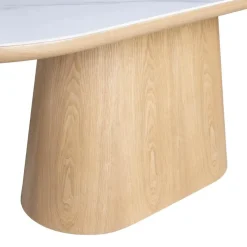 Eettafel Wit Keramiek/Naturel - 200x90x77cm - Alba
