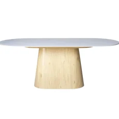 Eettafel Wit Keramiek/Naturel - 200x90x75cm - Madia