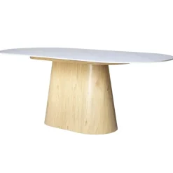 Eettafel Wit Keramiek/Naturel - 200x90x75cm - Madia