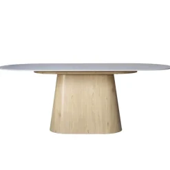 Eettafel Wit Keramiek/Naturel - 200x90x75cm - Madia
