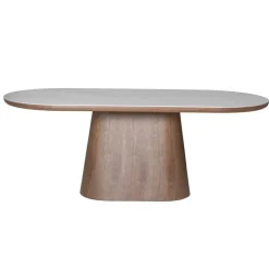 Eettafel Wit Keramiek/Walnoot - 200x90x77cm - Alba