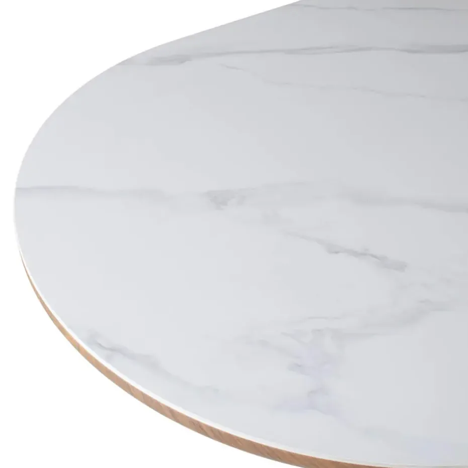 Eettafel Wit Keramiek/Walnoot - 200x90x77cm - Alba