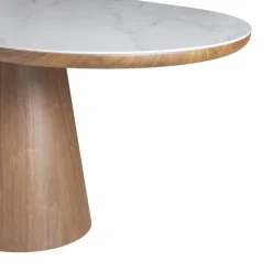 Eettafel Wit Keramiek/Walnoot - 200x90x77cm - Alba