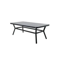 Eettafel Zwart Grijs Glas - 200x100x74cm - Virya