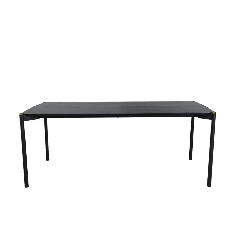 Eettafel Zwart Hout - 190x90x75cm - Pelle