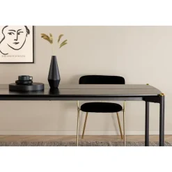 Eettafel Zwart Hout - 190x90x75cm - Pelle
