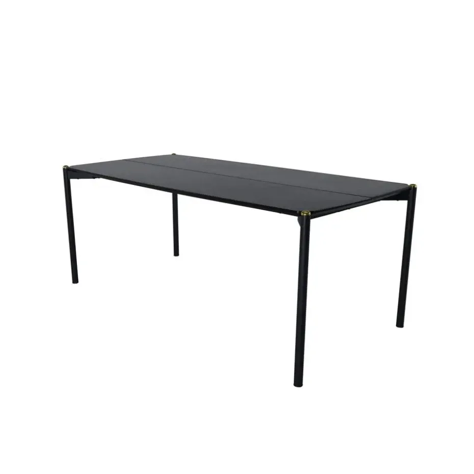 Eettafel Zwart Hout - 190x90x75cm - Pelle