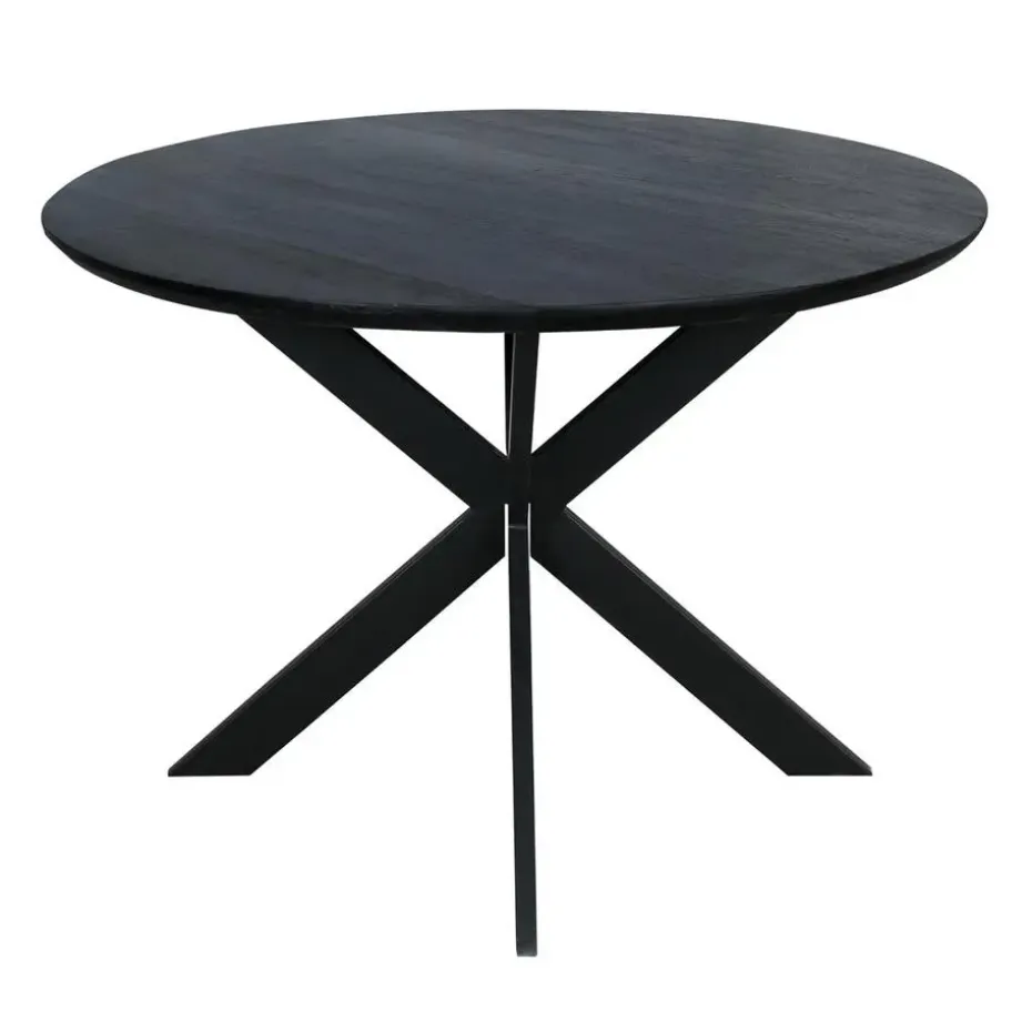 Eettafel Zwart Hout - 110x110x76cm - Ferris