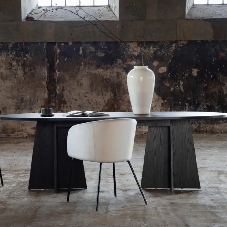 Eettafel Zwart Hout - 230x115x76cm - Bootcut