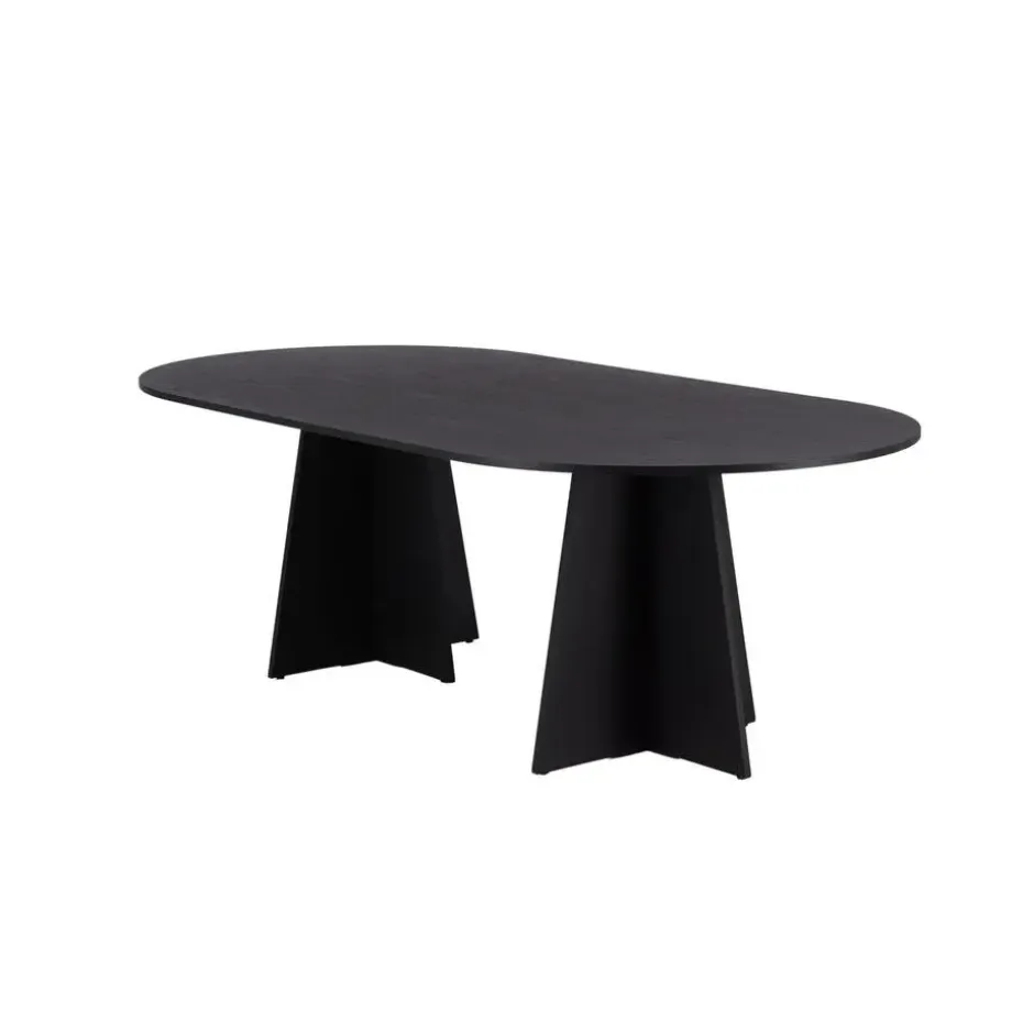 Eettafel Zwart Hout - 230x115x76cm - Bootcut