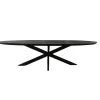 Eettafel Zwart Hout/Metaal - 210x100x76cm - Brandy