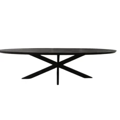 Eettafel Zwart Hout/Metaal - 210x100x76cm - Brandy