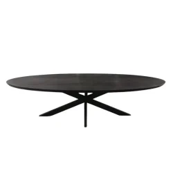 Eettafel Zwart Hout/Metaal - 210x100x76cm - Brandy