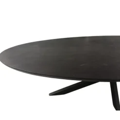 Eettafel Zwart Hout/Metaal - 180x90x76cm - Brandy