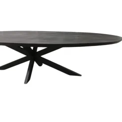 Eettafel Zwart Hout/Metaal - 180x90x76cm - Brandy