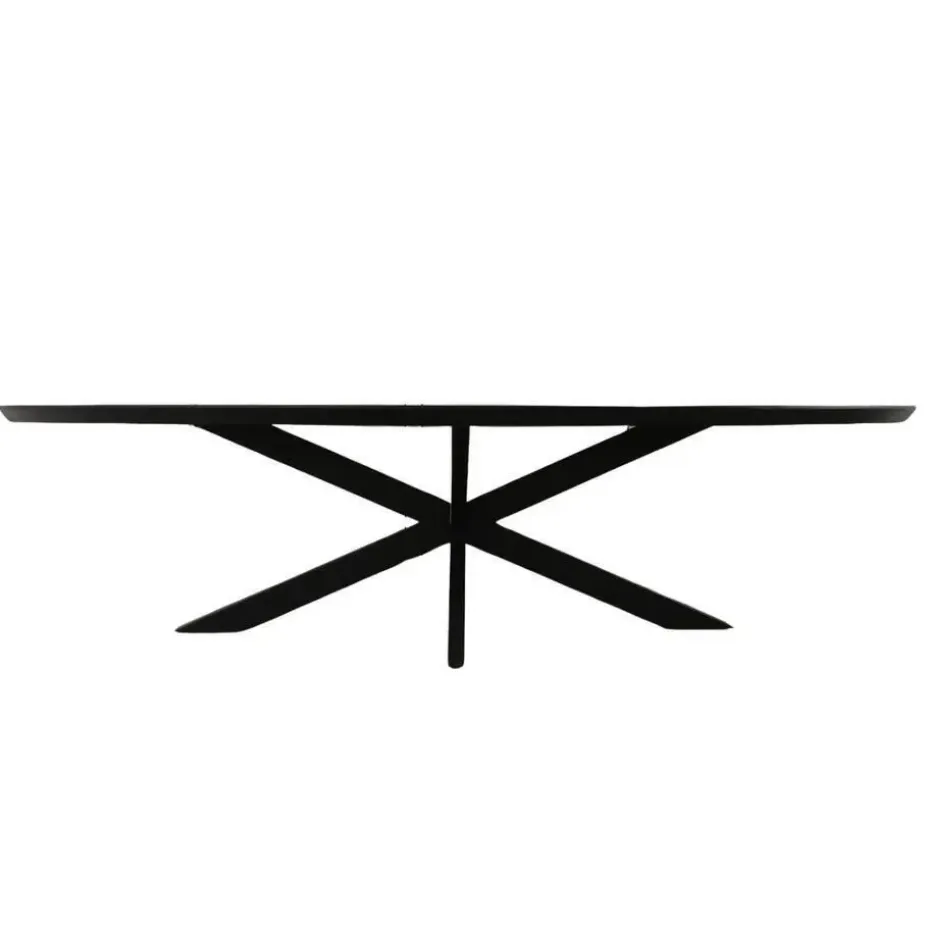 Eettafel Zwart Hout/Metaal - 240x110x76cm - Brandy
