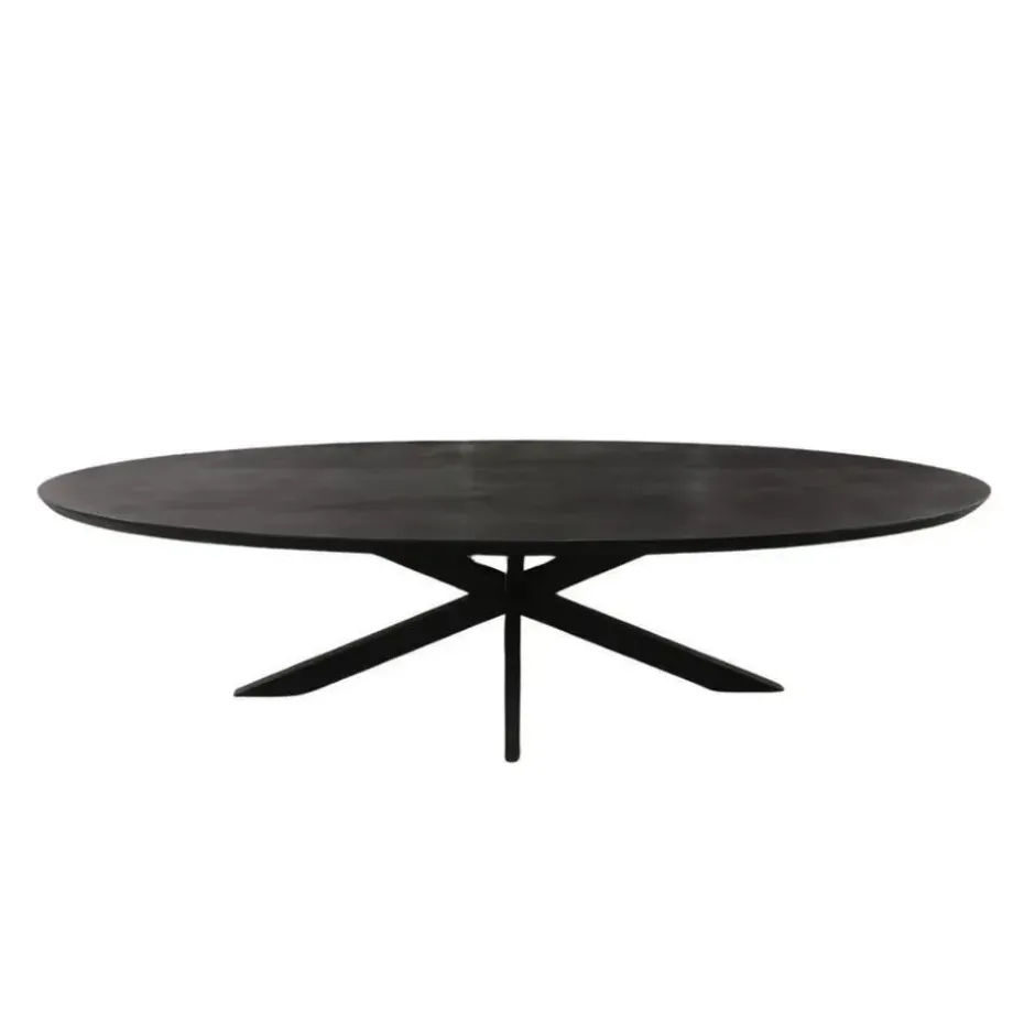 Eettafel Zwart Hout/Metaal - 240x110x76cm - Brandy