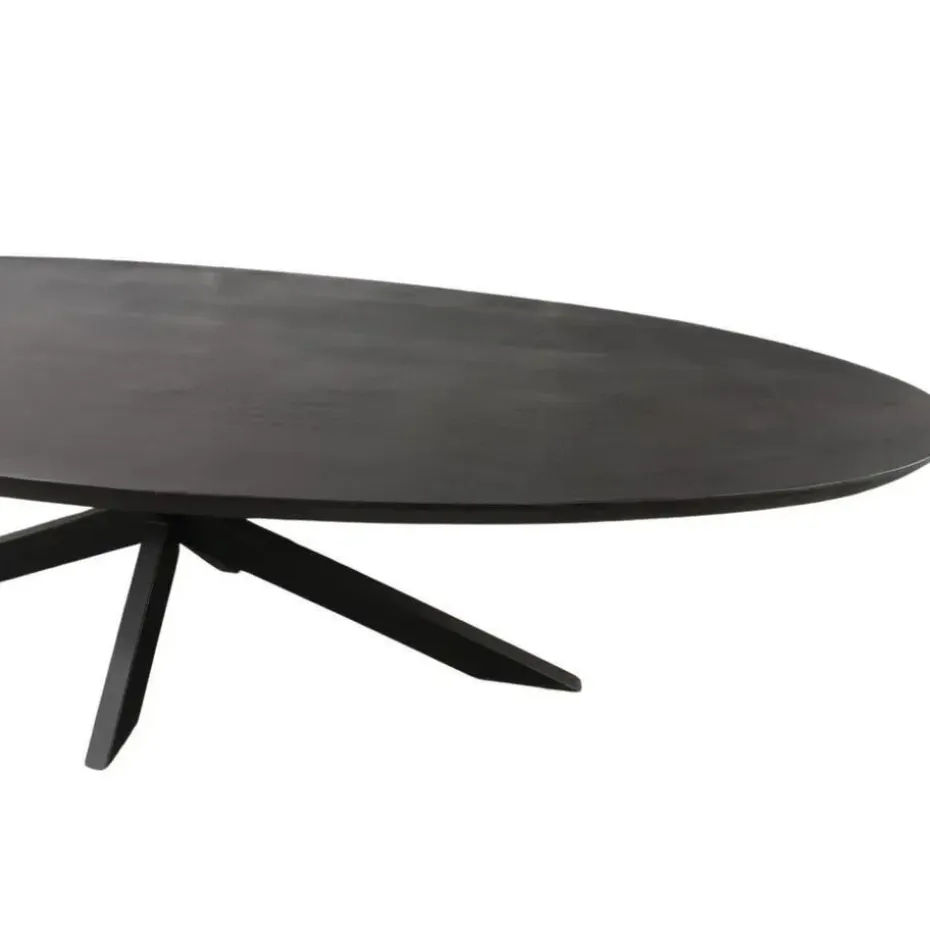 Eettafel Zwart Hout/Metaal - 240x110x76cm - Brandy