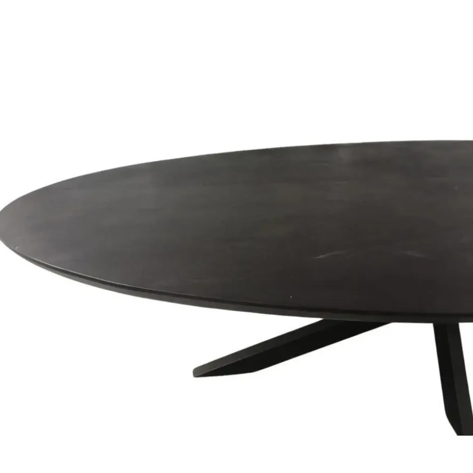 Eettafel Zwart Hout/Metaal - 240x110x76cm - Brandy