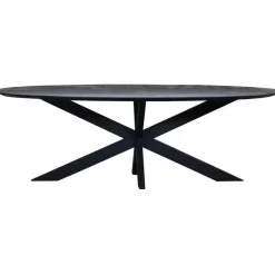 Eettafel Zwart Mangohout - 200x100x78cm - Diamond