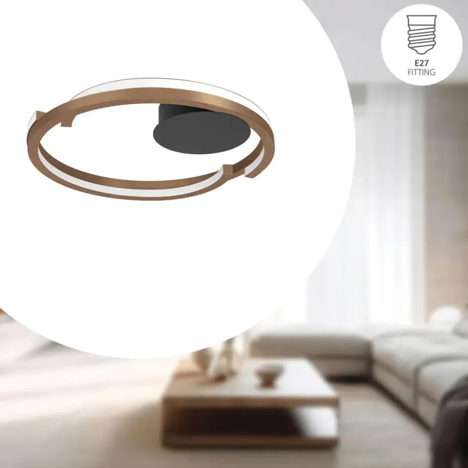 EGLO Ariscani 1 Hanglamp - E27 - Ø 42,5cm-Koperglas - Zwart